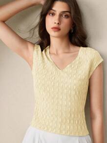 BizChic 2025 秋冬新款 V 领露肩纹理针织女上衣，现代优雅都市商务休闲办公装，适合约会、派对、郊游、机场、浪漫乡村音乐会、韩式、机场、婚礼嘉宾、生日、万圣节、圣诞节