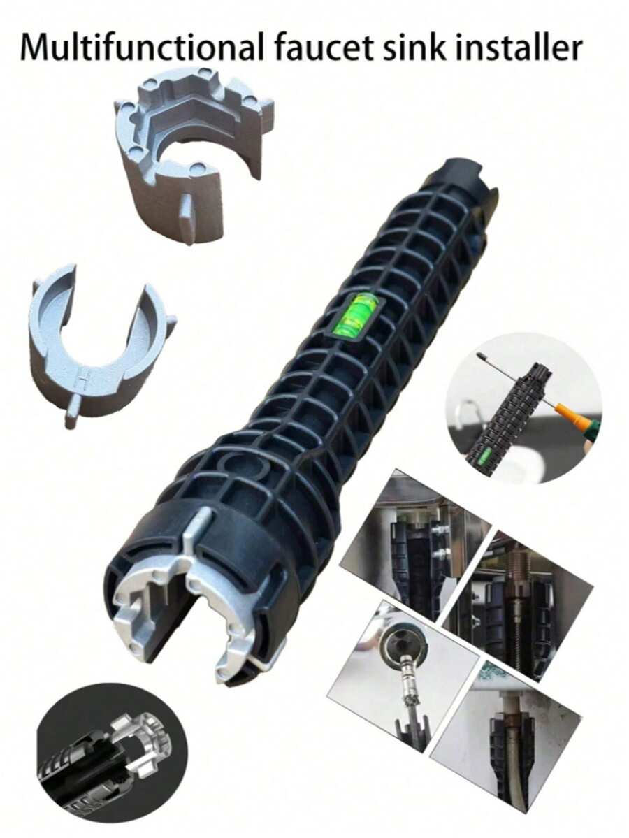 Sink Faucet Wrench Multifunction Adjustable Easy Install Tool For Repair Water Pipe Kitchen Bathroom Toilet Drain Unclog Professional DIY Home Improvement Plumbing Essential Heavy Duty Best Seller Universal Fit
