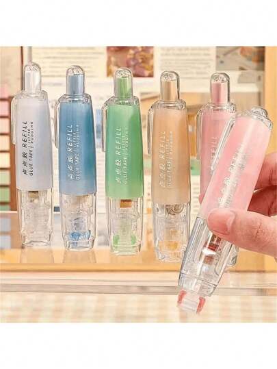 1 件可伸缩双面胶带滚轮，可填充胶带滚轮 0.23 英寸 X 16.40 英尺，带 360° 可旋转尖端的胶带滚轮，适用于剪贴簿卡片 DIY 配件返校