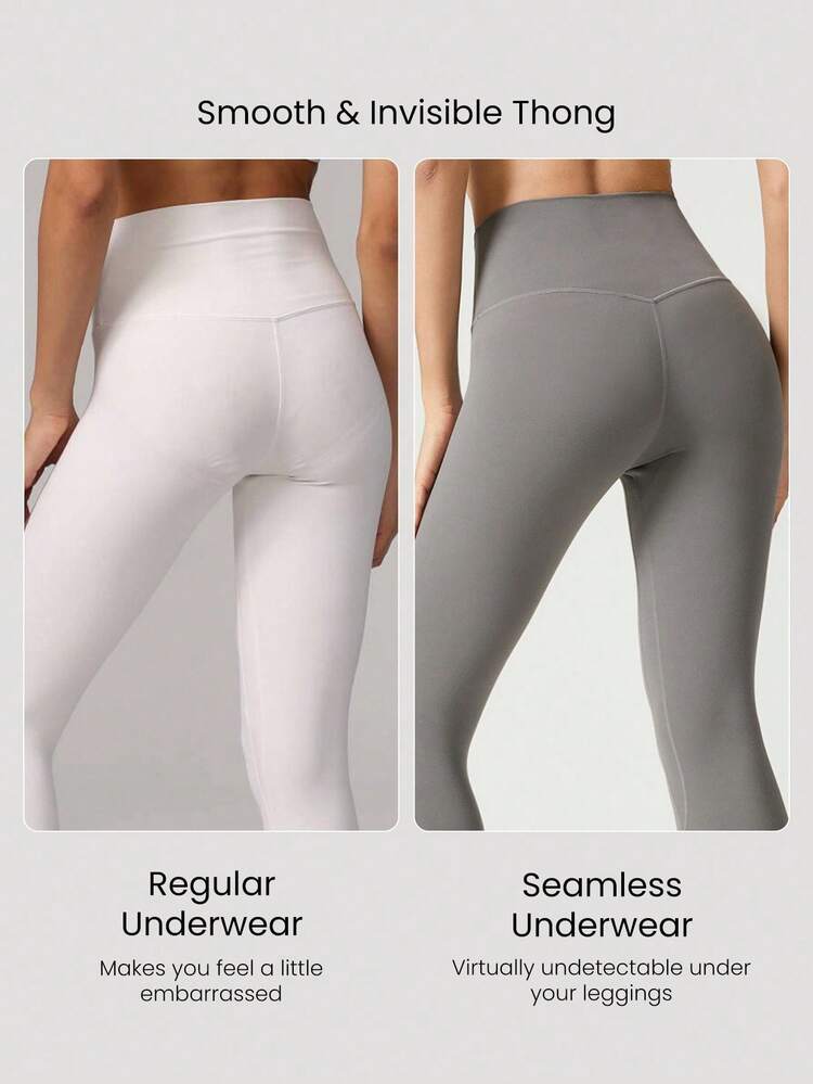 4 Pack Lightweight Breathable Sweat-Wicking Low-Waist Seamless No-Show Thong Underwear Daily Workout