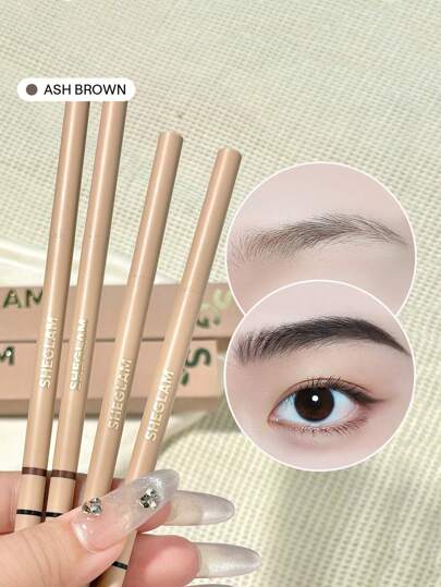 SHEGLAM Insta-Fill 眉筆-灰褐色持久自動眉筆防汗防油不沾超細眉筆眉筆 品牌 美容 化妝 化妝品 適合女性與女孩 完美搭配冬季 Y2K 時尚 流行 生日禮物 假期 派對準備就緒 最佳顏色