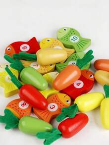 MINKOJA 1套多功能钓鱼胡萝卜喂食游戏益智玩具，适合幼儿学龄前学习精细运动技能训练蒙特梭利感官游戏互动农场动物喂食活动（款式配件随机） - 彩色 - 查看 7