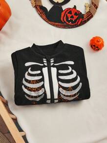 Cozy Pixies 1pc Halloween Skeleton Pattern Baby Sleeping Bag - Black - View 3