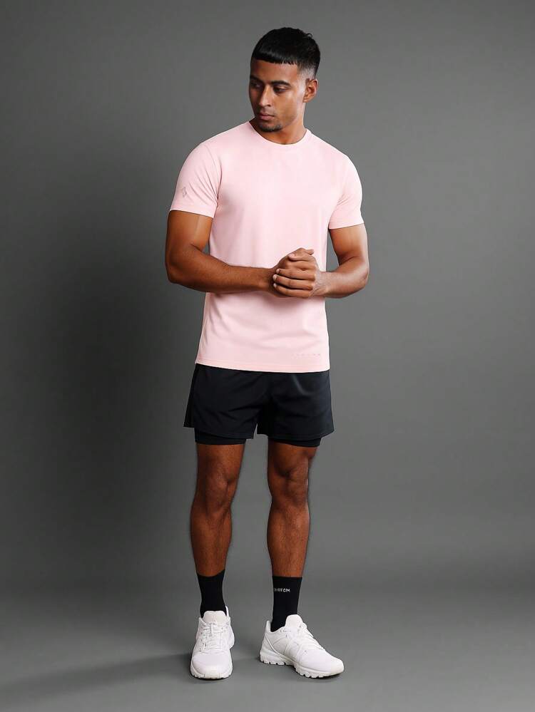 Muscle Fit Round Neck Tee With Reinforced Seams