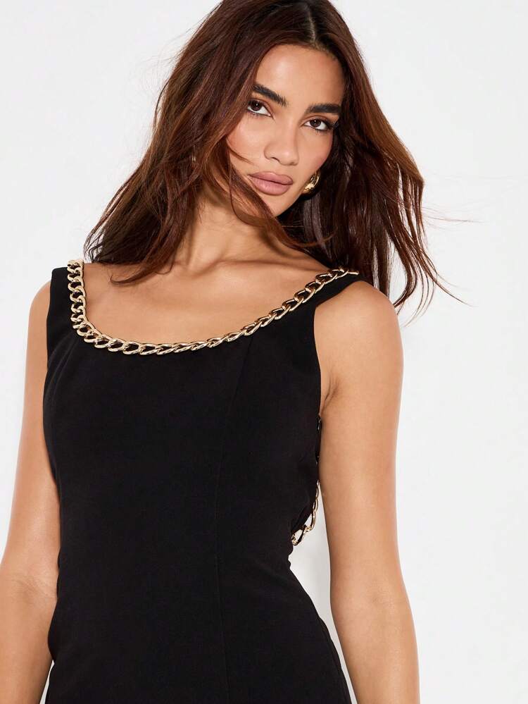 KIZN Bodycon Mini Dress With Chain Trim Detail