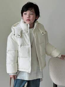 DAZY Tween Boys Padded Coat, Fall - Beige - View 6