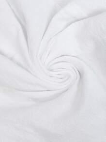 EMERY ROSE Plus Size Women's Solid Color Accessories Lace Casual Top - White - View 3