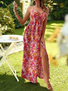 KARISMINA 滿版印花吊帶連衣裙 - 彩色 - 查看 7