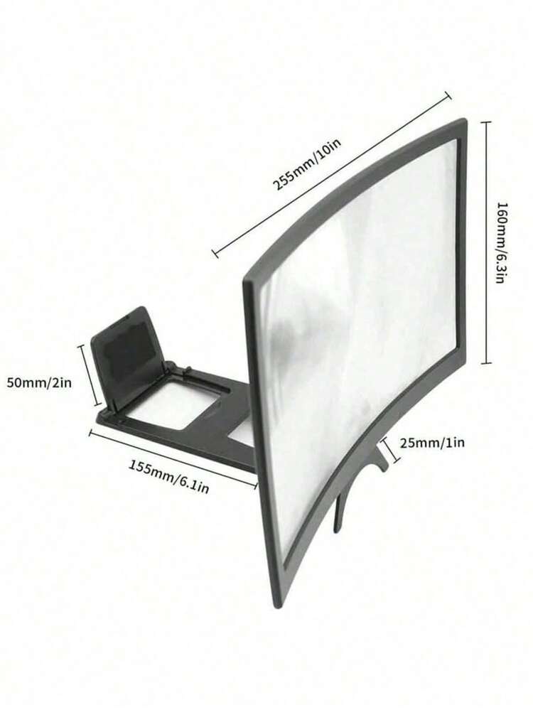 Screen1pcs Magnifier For Cell Phone, 12" Curved Phone Magnifying Screen Upgraded HD 3D Phone Screen Amplifier Phone Stand With Screen Enlarger Compatible With All Smartphones For Movies Videos - Multicolor - View 6