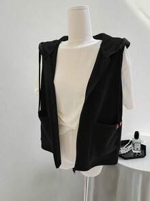 Everyssa 女士时尚薄款多层运动衫，春夏新款套头衫秋季 - 黑色 - 查看 7