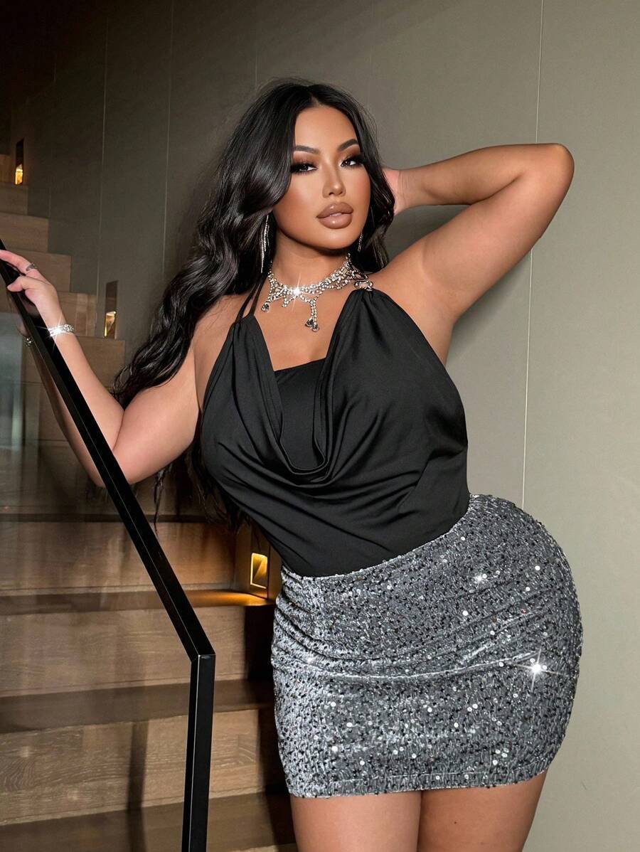 NU&NOW Plus Size Halter Neck Top