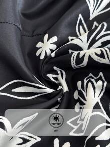 Elaquor Große Größen Lässig Jacke mit Blume Muster und Kordelzug