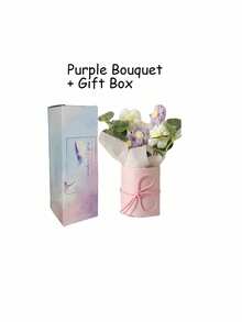 1 套手工编织羊毛人造花束，织物编织假花，包括桶和 6 朵钩针花，适合送给妈妈、妻子、闺蜜朋友、女朋友、母亲节情人节礼物、婚礼纪念品和节日派对家居餐桌装饰礼物