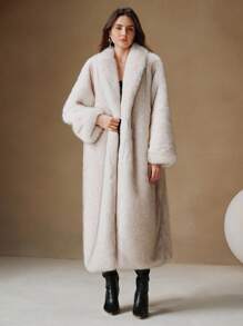 Anewsta New Arrival Elegant Lady Long Coat Chic Thermal Lined Winter Outwear For Women