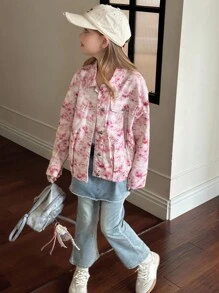 Hapijoa Tween Girls Daily Casual Denim Jacket And Coat
