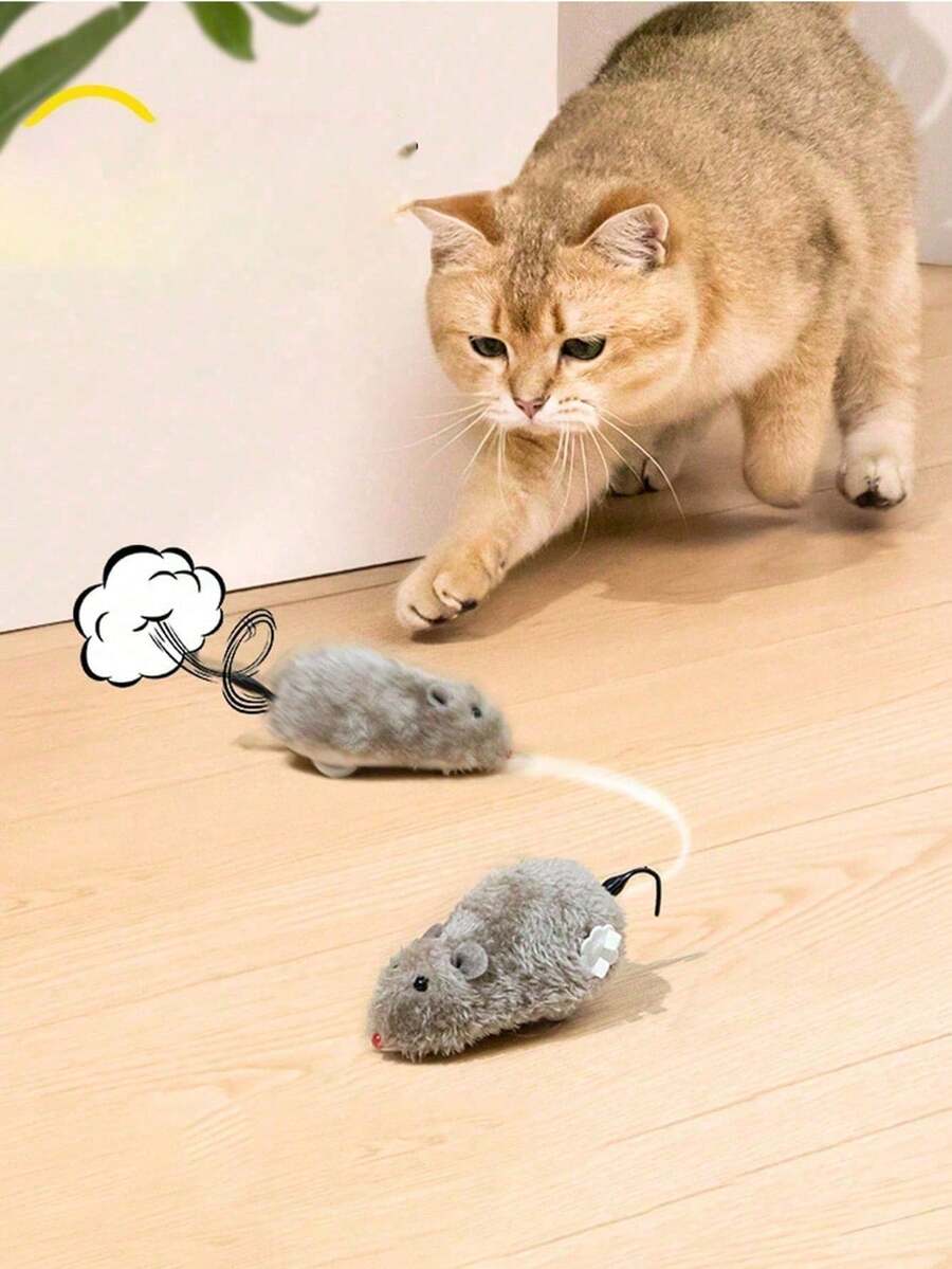 1pc Cat Toys Tease Cats And Mice Plush Simulation Self-Hilarity To Relieve Boredom And Eliminate Kittens Teasing Cat Pet Supplies