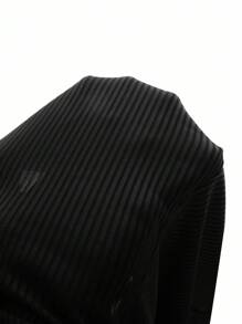 Mistrie Bộ áo liền quần ngắn tay đơn giản hàng ngày màu trơn dành cho nữ - màu đen - Xem 6