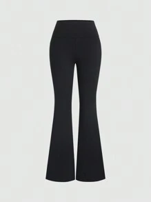 Sweetra 3 件套女式喇叭裤紧身休闲街头风格折叠低腰裤套装，黑色/灰色/棕色 - 彩色 - 查看 3