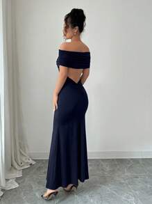 Rafferiza 新款露肩露背长款连衣裙，修身鱼尾廓形夏季连衣裙，适合大学生穿着