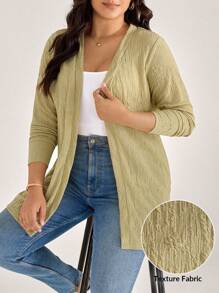 SHEIN LUNE Autumn Plus Size Cardigan Lightweight Duster Coat Fall Back To School Old Money Style Women Country Stockholm Style Office Attire For Women Going Out Tops Women Homecoming Winter Tulum Teacher Winter Jacket Women Winter Back To School