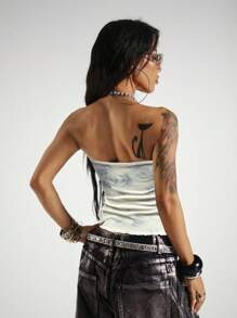 StreetHx Áo ống in hình chữ thập Punk dành cho nữ - Nhiều màu - Xem 2