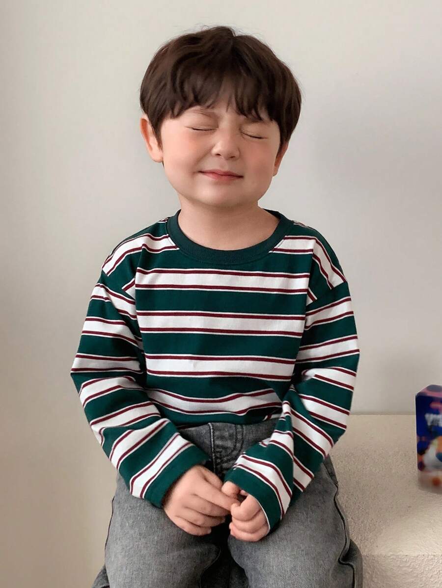 Hapijoa Baby Boys' Striped Casual Long Sleeve Top, Spring/Autumn,Toddler Fall Clothes