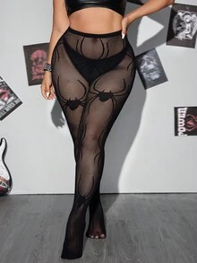 Whyspr Halloween Casual Punk Plus Size Leggings Fall Cloth For Women - Black - View 3
