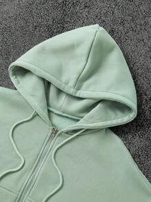 INAWLY Sweat-shirt à capuche matelassé thermique, veste ample et courte pour l'automne/l'hiver