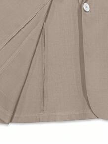 Franclia Áo khoác blazer trơn màu thường ngày tay dài cổ ve ve nữ - màu nâu - Xem 7