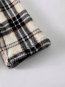 SHEIN 2 件套男童时尚格子连帽半拉链夹克和抽绳运动裤休闲装 - 彩色 - 查看 6