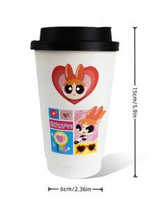 THE POWERPUFF GIRLS X SHEIN Blossom Pattern Paper Cup - Cartoon Party Cups, Heat-Resistant Drinkware - Multicolor - View 3