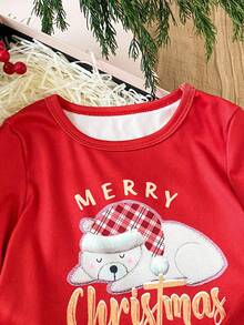 2 件套少女可爱狗狗印花长袖上衣和紧身裤睡衣套装