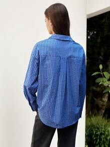 Maija Chemise à carreaux à manches longues décontractée et pratique pour femmes