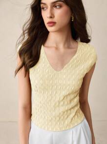 BizChic 2025 秋冬新款 V 领露肩纹理针织女上衣，现代优雅都市商务休闲办公装，适合约会、派对、郊游、机场、浪漫乡村音乐会、韩式、机场、婚礼嘉宾、生日、万圣节、圣诞节