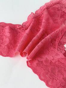 SHEIN 女士性感粉色蕾丝丁字裤