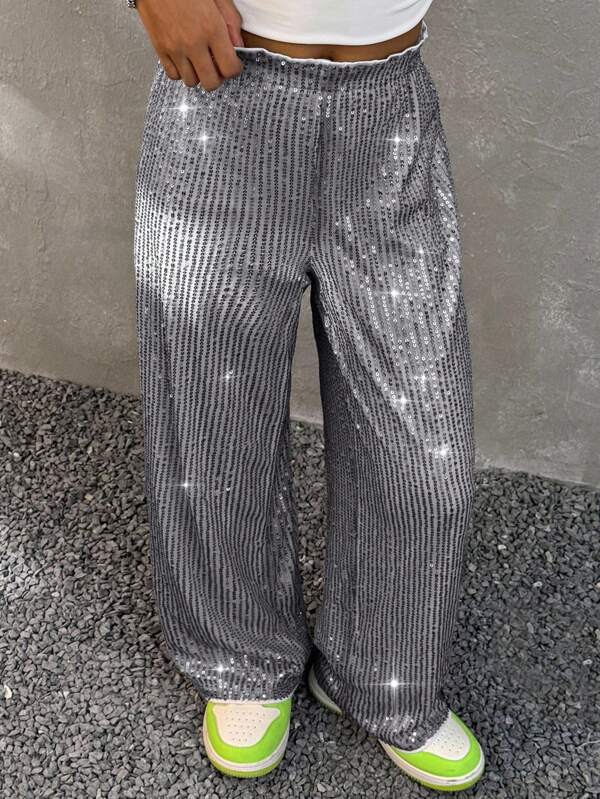 Coolane Tween Girls Fall/Winter Solid Color Patchwork Front Tie Casual Pants, Minimalist Style For Daily Wear,Back To School,Y2K ,Streetwear,Party