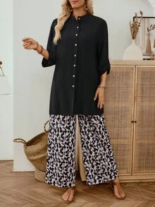 SHEIN LUNE 女式两件套 女式秋季服装 女式秋季服装 女式秋季服装 商务休闲装 女式办公室服装 女式休闲套装 女式工作服装 女式秋季服装 女式工作服 女式秋季服装 教师衬衫 秋季上衣 秋季服装 工作裤 阔腿裤 女式长袖衬衫 女式机场服装 女式秋季服装 商务休闲装 女式纽扣衬衫 女式豹纹 - 彩色 - 查看 4