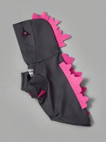 GODZILLAxKONG X SHEIN 1 Áo nỉ trùm đầu hóa trang hình mèo/chó cưng, cỡ XXS-XXXXL, cỡ cực nhỏ, cỡ cực lớn - Xám - Xem 4