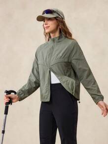 OutZeal Women Water-Resistant Stand Collar Zip Pocket Outdoor Jacket Hiking Camping