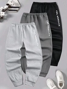 Teens' Multi-Combination Casual Waistband Drawstring Letter Print Jogger Sweatpants Chic Outfits For Autumn/Winter Fall