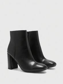 CUCCOO BIZCHIC 新款基本款女士粗跟踝靴 - 黑色 - 查看 6