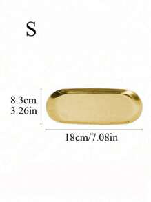 Cirelle 1 件金色豪华金属储物托盘心形珠宝展示托盘家居装饰服务盘工艺品桌面收纳盘椭圆形（7 英寸/8.7 英寸/10.2 英寸） - 金色 - 查看 9