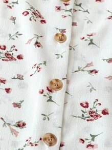 Franclia 女士碎花休闲无袖连衣裙，适合度假和日常穿着 - 白色 - 查看 5