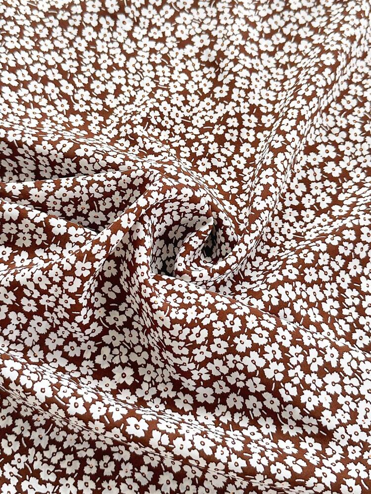 High Waist Ditsy Floral Split Thigh Skirt