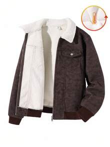 SHEIN Tween Boys' Casual Turndown Collar Zip-Up Long Sleeve Thermal Lined Winter Parka Jacket, Suitable For Commuting, School, Casual, Travel, Sports, Autumn/Winter, Black Winter Autumn Boys Boy Kids Boys Kids Boy Tween Boys Fall - Grey - View 5