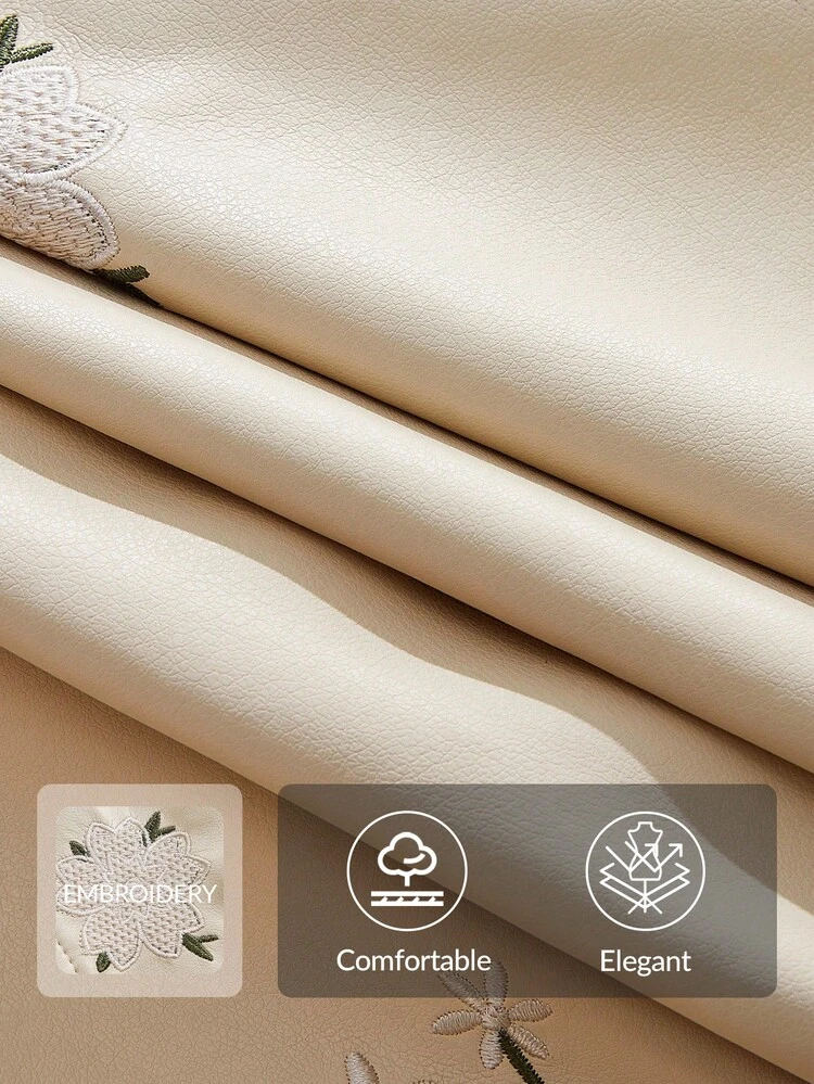 Casual Fashion Versatile Long Sleeve Zip-Up Embroidered Short Women Leather Jacket