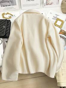 Franclia Apricot minimalistische umkehrbare Jacke für Frauen, neues Design Frühling Herbst 2025, vielseitiger Top Herbst Winter Kleidung für Frauen - Aprikosenfarben - Übersicht 2