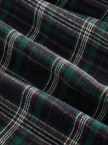 SHEIN MOD Plus Size Vintage Green Plaid Asymmetric Hem Ruffle Hem Skirt Plaid Skirt Women Ruffle Skirt Asymmetrical Skirt. Skirt For Autumn/Winter.Halloween Outfits - Multicolor - View 3