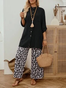 SHEIN LUNE 女式两件套 女式秋季服装 女式秋季服装 女式秋季服装 商务休闲装 女式办公室服装 女式休闲套装 女式工作服装 女式秋季服装 女式工作服 女式秋季服装 教师衬衫 秋季上衣 秋季服装 工作裤 阔腿裤 女式长袖衬衫 女式机场服装 女式秋季服装 商务休闲装 女式纽扣衬衫 女式豹纹 - 彩色 - 查看 5