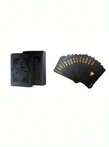1 Set Rose Waterproof Plastic Poker Cards,Golden Foil Playing Cards For Party Game,(Golden/Silvery/Black/Pink),Gaming Gift Playing Cards,Cards,Card Games,Playing Cards,Cards,Games,Card Dealer,Gold,Poker Night,Playing Cards,Card Games,Cards - Multicolor - View 10